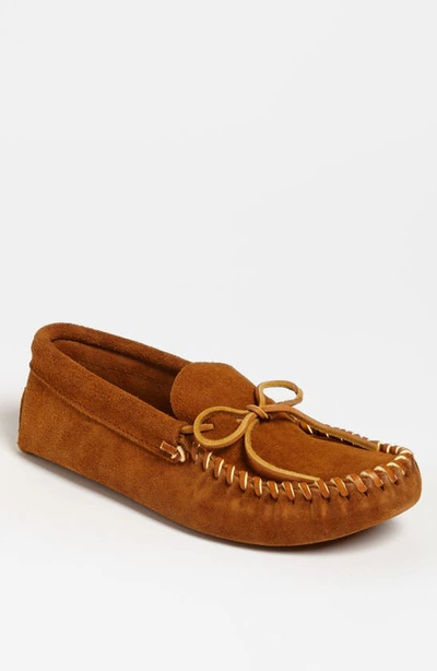 Shop Minnetonka Softsole Driving Shoe In Brown Suede