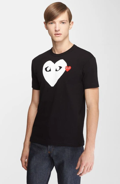 Shop Comme Des Garçons X-ray Heart Logo Graphic Tee In Black