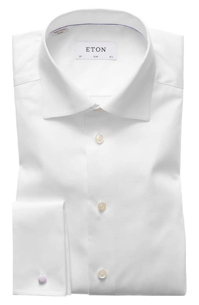 Shop Eton Slim Fit Solid Dress Shirt In White