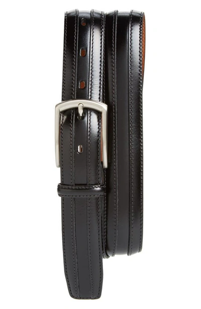 Shop Johnston & Murphy Calfskin Belt In Black
