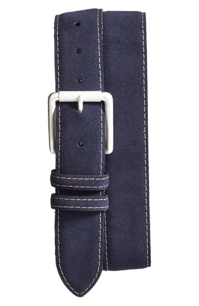 Shop Torino Suede Belt In Navy