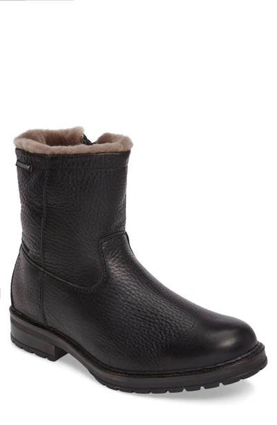 Shop Mephisto Leonardo Hydroprotect Waterproof Genuine Shearling Lined Boot In Black Montana