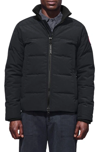 Shop Canada Goose 'woolford' Slim Fit Down Bomber Jacket In Navy