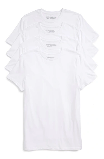 Nordstrom Men's Shop Nordstrom 4-pack Trim Fit Supima® Cotton Crewneck T-shirt In White