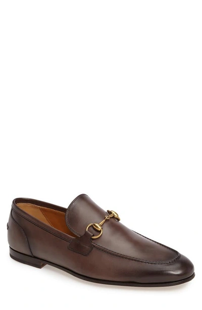 Shop Gucci Jordaan Horsebit Loafer In Cocoa Leather