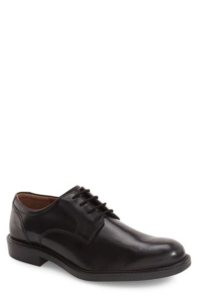 Shop Johnston & Murphy Tabor Plain Toe Derby In Black Leather