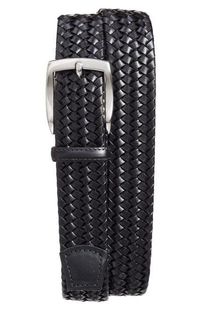 Shop Torino Woven Leather Belt In Black