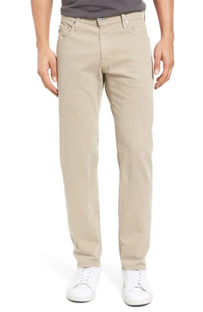 Shop Ag Tellis Sueded Stretch Sateen Slim Leg Pants In Desert Stone