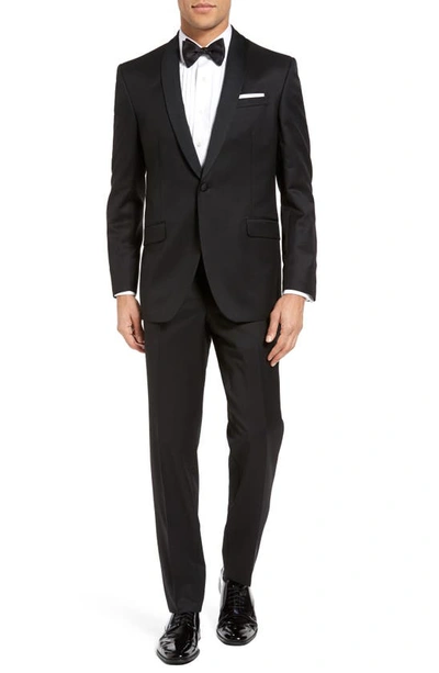 Shop Ted Baker London Josh Trim Fit Wool Tuxedo In Black