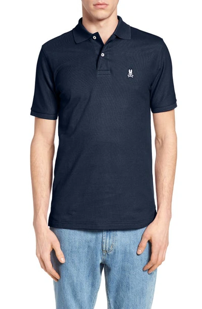 Shop Psycho Bunny The Classic Slim Fit Piqué Polo In Navy