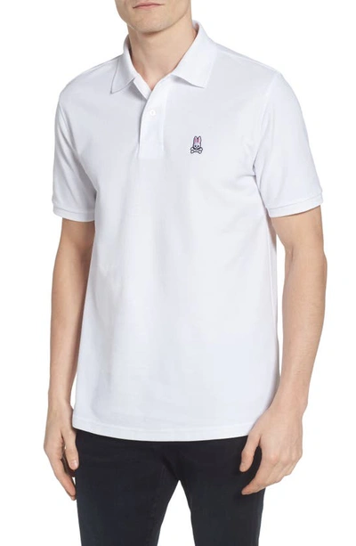 Shop Psycho Bunny The Classic Slim Fit Piqué Polo In White