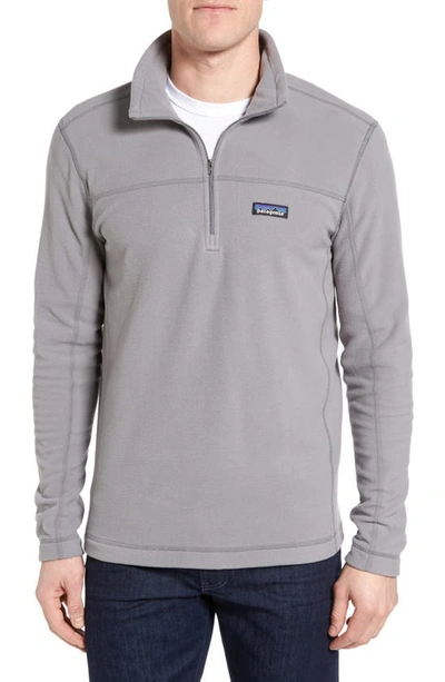 Shop Patagonia Micro D Quarter-zip Fleece Pullover In Feather Grey