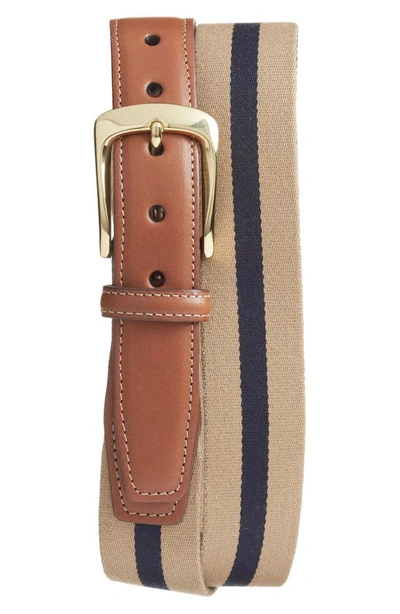 Shop Torino European Surcingle Belt In Camel/ Navy