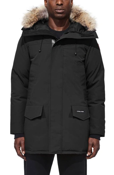 Shop Canada Goose Langford Slim Fit Down Parka With Genuine Coyote Fur Trim In Black