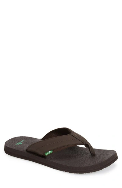 Shop Sanuk 'beer Cozy 2' Flip Flop In Brown