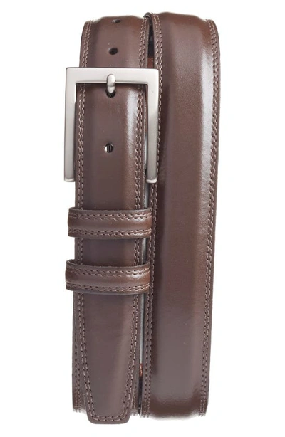 Shop Torino Aniline Leather Belt In Brown