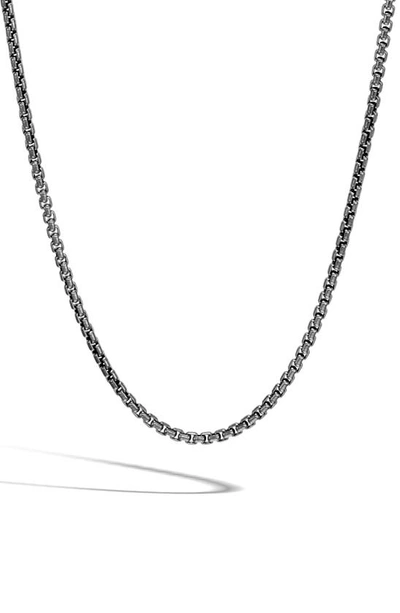John Hardy Sterling Silver With Satin Matte Black Rhodium Classic Chain Necklace, 26 In Black Rhodium