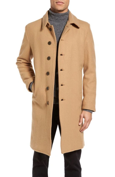 Shop Schott Wool Blend Officer's Coat In Camel