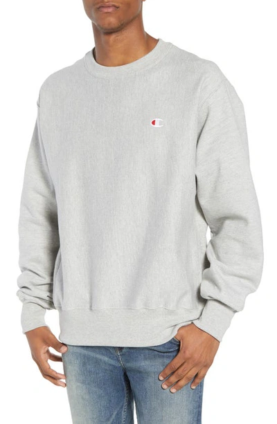 Champion Reverse Weave Fleece Crew Neck Sweatshirt In Oxford Gray | ModeSens