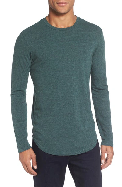 Shop Goodlife Tri-blend Long Sleeve Scallop Crew T-shirt In Silver Pine