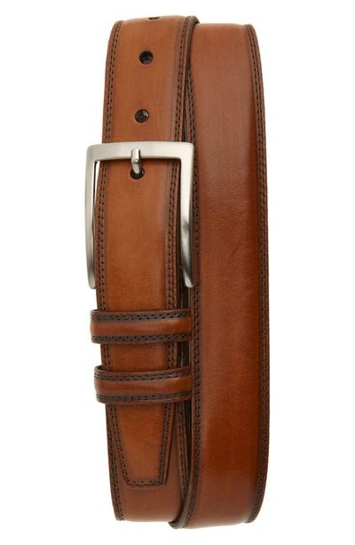 Shop Torino Kipskin Leather Belt In Walnut