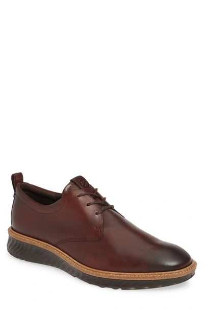 Shop Ecco St.1 Hybrid Plain Toe Derby In Cognac Leather