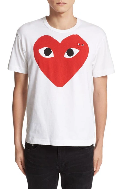 Comme Des Garçons Play Original White Heart Logo T-shirt, Size Small |  ModeSens