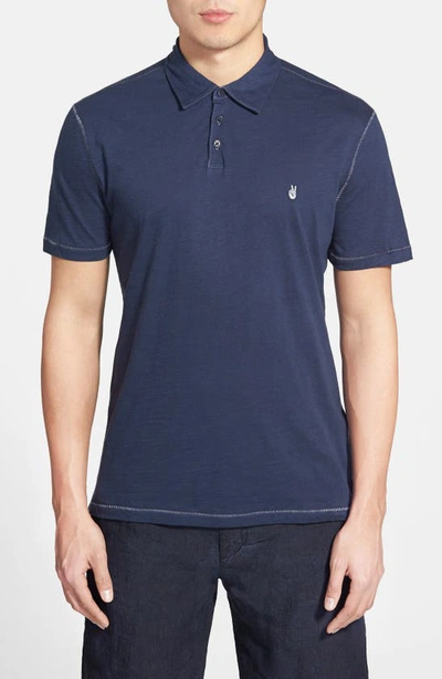 Shop John Varvatos Slim Fit Polo In Oiled Blue