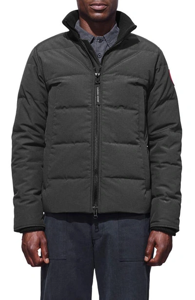 Shop Canada Goose 'woolford' Slim Fit Down Bomber Jacket In Graphite