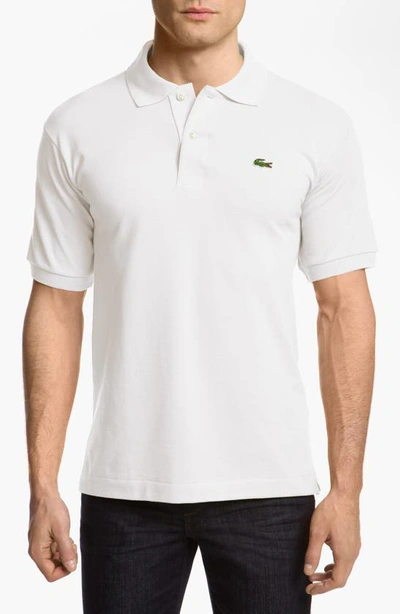 Shop Lacoste Regular Fit Piqué Polo In White