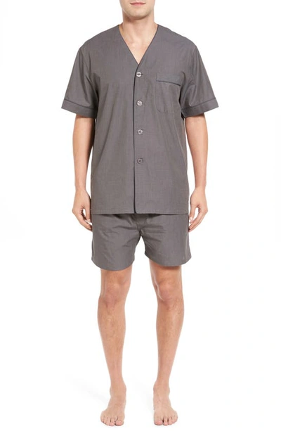 Shop Majestic Cotton Short Pajamas In Charcoal