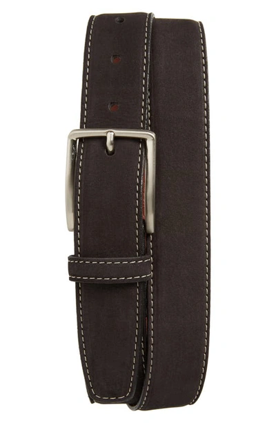 Shop Torino Nubuck Leather Belt In Black