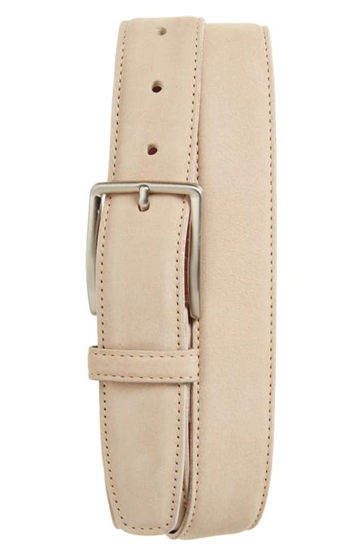 Shop Torino Nubuck Leather Belt In Cream