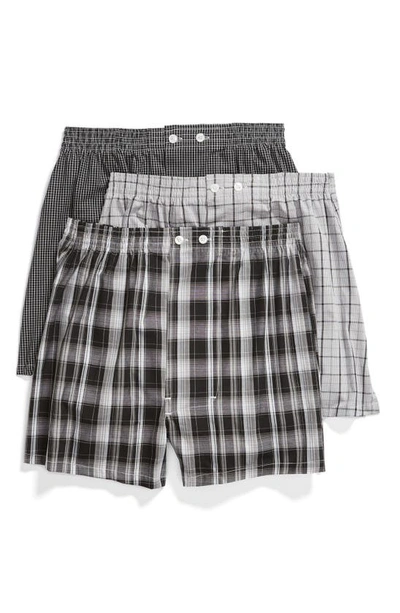 Shop Nordstrom Men's Shop 3-pack Classic Fit Boxers In Black- White Plaid Pack