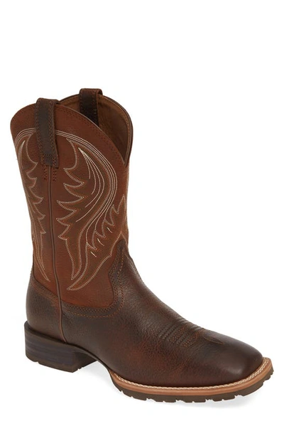 Shop Ariat Hybrid Rancher Cowboy Boot In Brown Oiled Rowdy