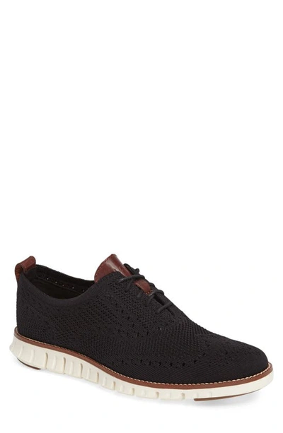 Shop Cole Haan Zerogrand Stitchlite Wing Oxford In Black/ Ivory