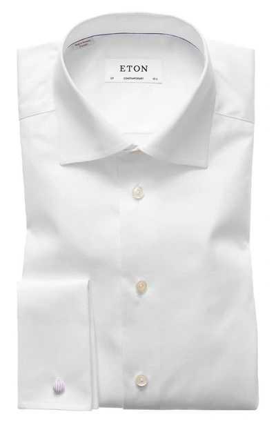Eton Contrast Contemporary-fit Cotton Dress Shirt In White