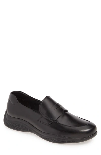 Shop Prada Penny Loafer In Nero