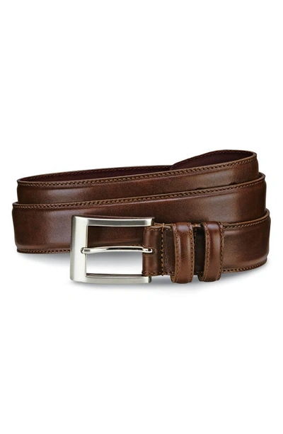 Shop Allen Edmonds Wide Leather Belt In Coffee