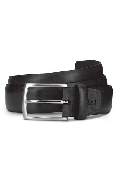 Shop Allen Edmonds Glass Avenue Leather Belt In Black