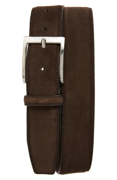 To Boot New York Suede Belt In Suede Alaska Dark Brown