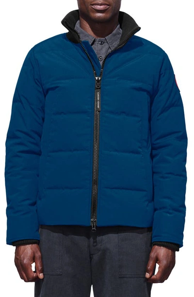 Shop Canada Goose 'woolford' Slim Fit Down Bomber Jacket In Northern Night