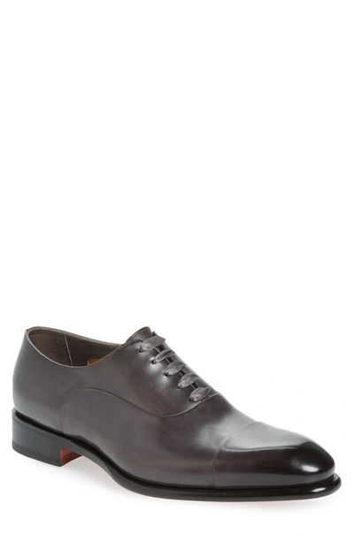 Shop Santoni Isaac Cap Toe Oxford In Grey