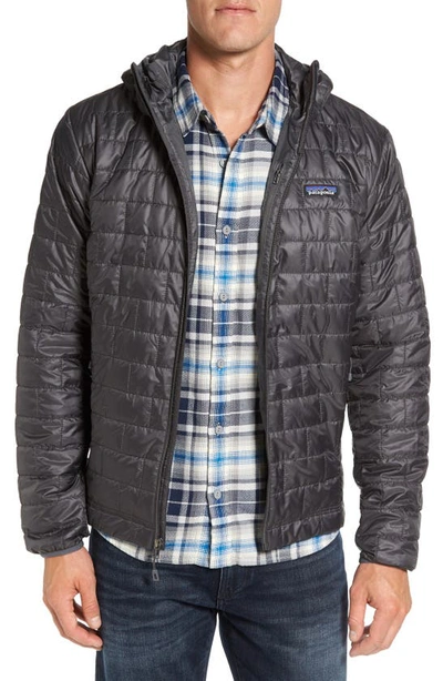 Shop Patagonia Nano Puff(r) Hooded Jacket In Forge Grey