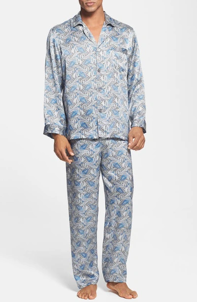 Shop Majestic 'cypress' Silk Pajamas In Sky Blue