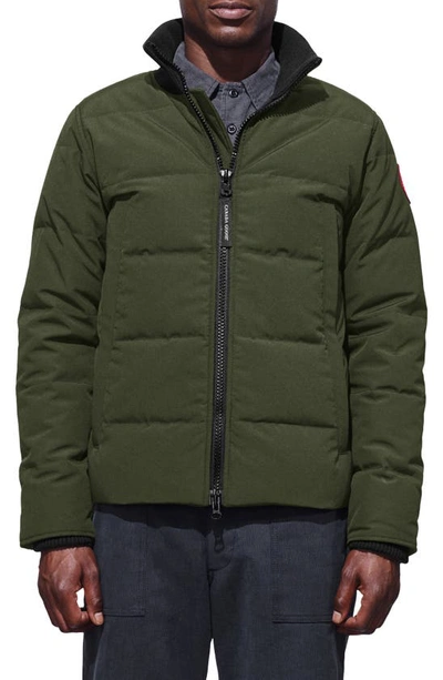 Shop Canada Goose 'woolford' Slim Fit Down Bomber Jacket In Military Green
