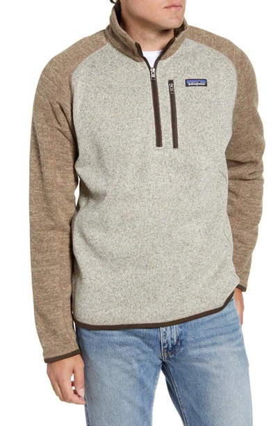 Shop Patagonia Better Sweater® Quarter Zip Pullover In Bleached Stone/ Pale Khaki