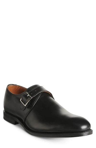 Shop Allen Edmonds Plymouth Monk Strap Shoe In Black