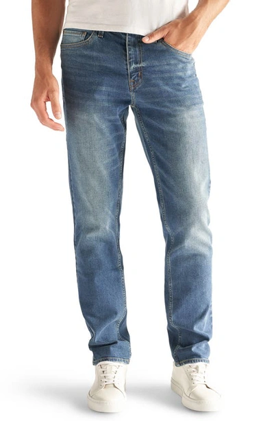 Shop Devil-dog Dungarees Slim-straight Fit Performance Stretch Jeans In Ash