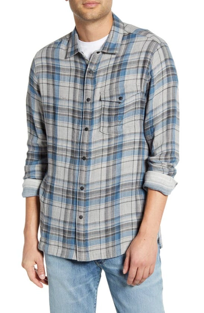 Shop Jeremiah Stag Reversible Plaid & Stripe Cotton Blend Shirt In Teal